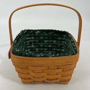 Longaberger Basket With Fabric Liner And Plastic Liner 8” x 5”